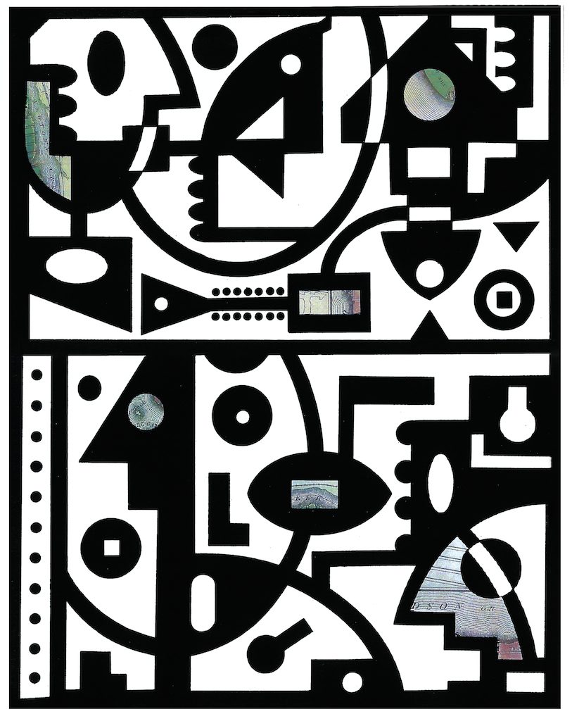 Screenprint and collage
Edition of 30
Image size: 46.5 x 36.5
Paper size: 67 x 54 cm
PCA Print Commission 2015
This work was inspired by a new area of interest. I have begun to reduce the characteristics of my black and white drawings resulting in only the abstract essentials of the image. Any detail is added by the minimal use of topographical maps.