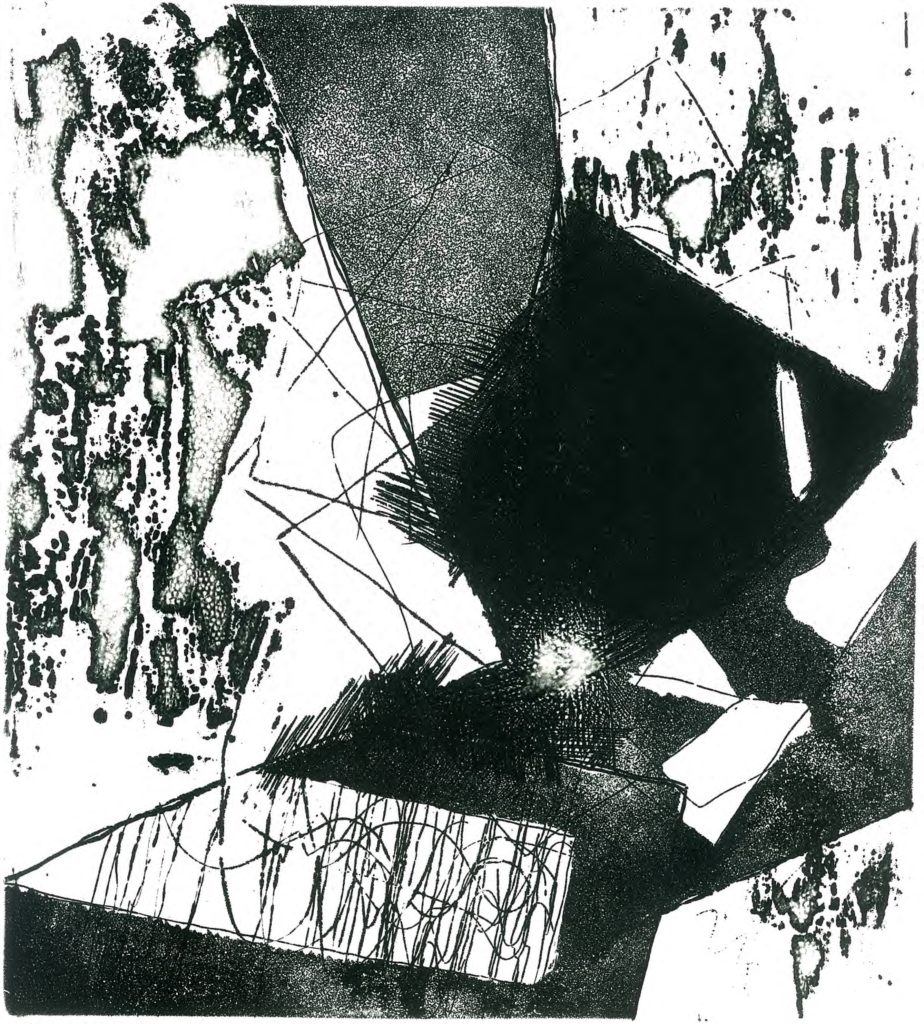 Etching
25 x 22.5 cm
Printed by Anne McMaster
100 x 100 Portfolio, 1988