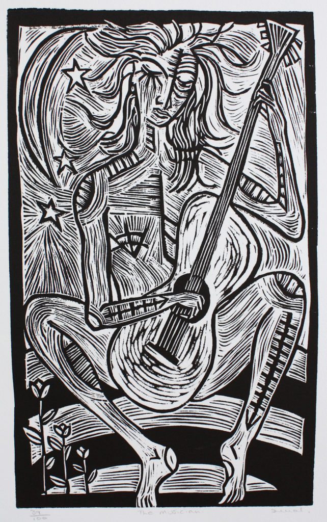 Linocut
31 x 19 cm
Printed by Neil Emmerson
100 x 100 Portfolio, 1988